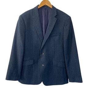Jos. A. Bank 1905 Blue Herringbone Wool Sport Coat Jacket Brrr Comfort 42R